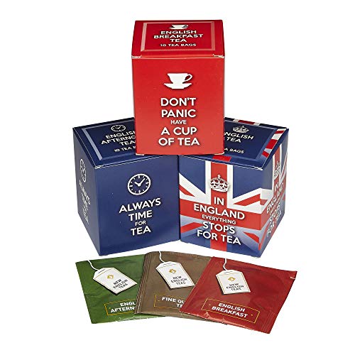 New English Teas Slogans Union Jack Tea Gift Pack - 30 Teabags (English Breakfast, Afternoon & Blend) 7