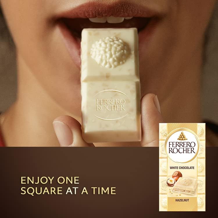 Ferrero Rocher White Chocolate Bar with Crunchy Hazelnuts - Chocolate Gift Snack 90g 3