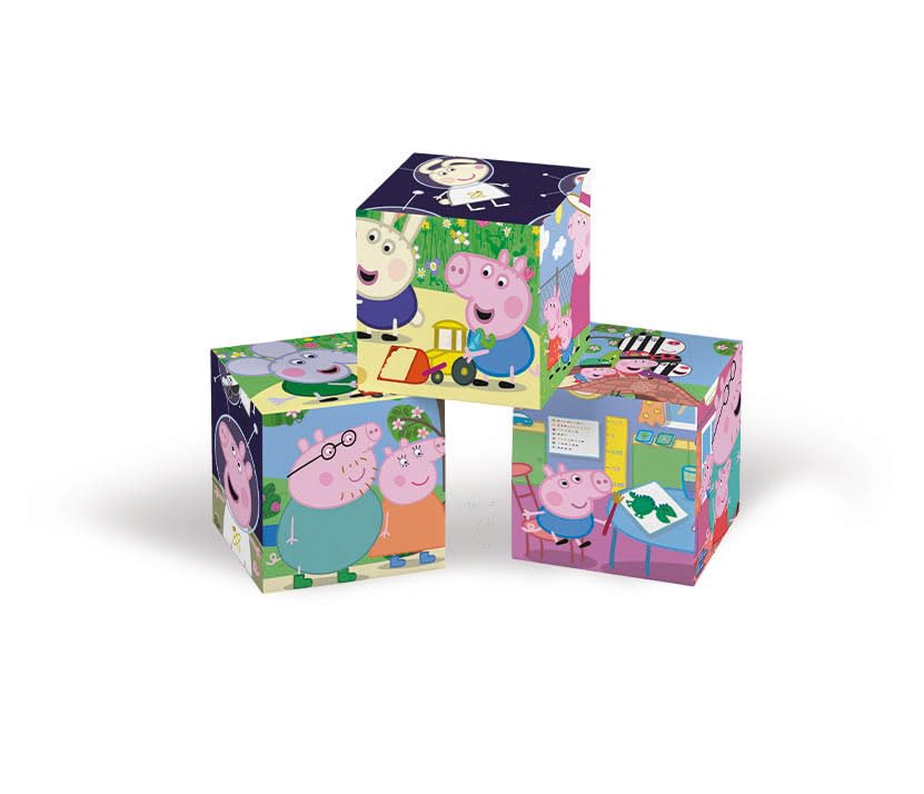 Clementoni Peppa Pig 6-Piece Cube Puzzle - Educational Toddler Puzzle for Ages 2+