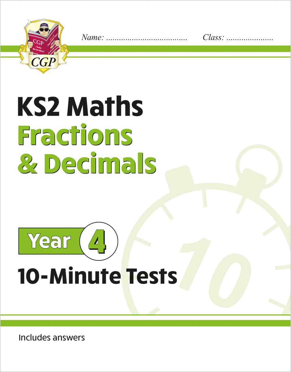 CGP Books New KS2 Maths 10-Minute Tests: Fractions & Decimals - Year 4 | Ages 8-9 | 32 Pages