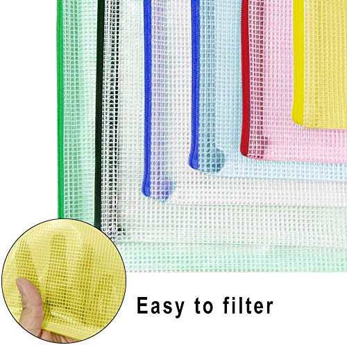 GoodtoU 36PCS A4 Plastic Zip Lock Wallets - Extra Thick, Water Resistant Mesh Document Folders 4