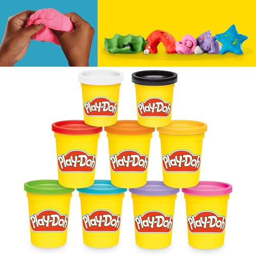 Play-Doh Lieblingsfarben 9er-Set mit 7 großen und 2 kleinen Dosen – Rot, Orange, Gelb, Grün, Blau, Lila, Pink, Schwarz, Weiß 14
