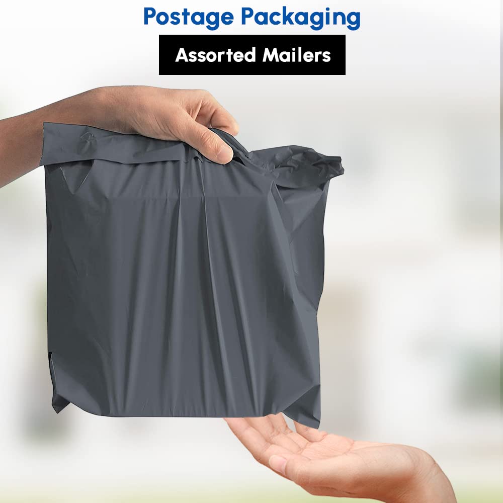 1ABOVE Grey Poly Postal Mailers - 50 Pack Self Seal Bags | 9x12 Inch | Water Resistant 4