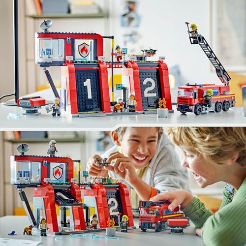 LEGO City Fire Station Playset with Fire Engine & Minifigures - 6+ Years 12