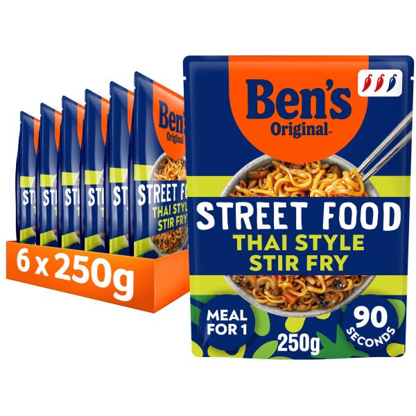 Ben's Original – Street Food Thai Stir Fry Style Nudeln Fertiggericht (6 x 250 g)