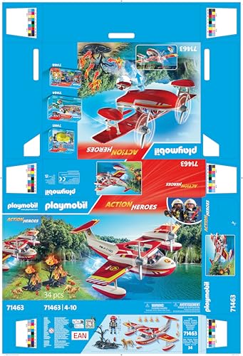 Playmobil 71463 Firefighting Seaplane Playset - Action Hero Rescue Mission with Extinguishing Function, Ages 4+ 8