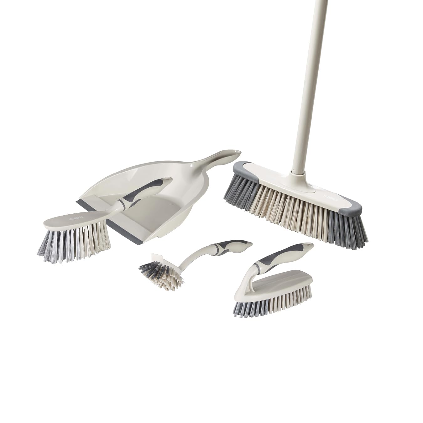 Tower T769002MSH 5-in-1 Cleaning Set with Dust Pan, Brush, Kitchen Broom, Dish Brush & Scrub Brush