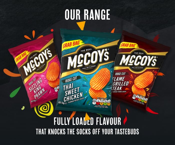 McCoys Flame Grilled Steak Crisps 25g (Pack of 6) - Ridged Crisps with Bold Steak Flavour 3