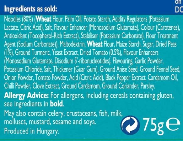 Batchelors Super Noodles Curry Flavour Instant Snack Pot, 75 g 8