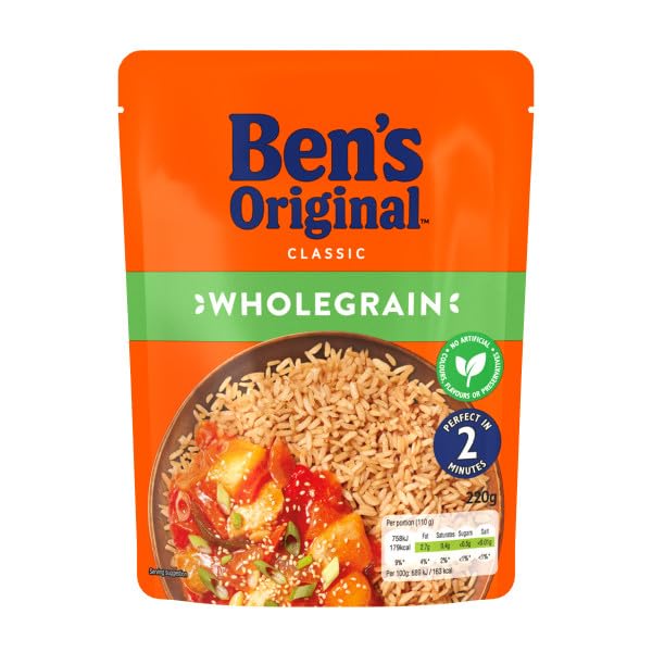 Ben's Original Wholegrain Microwave Rice, 6 x 220 g Pouches 8