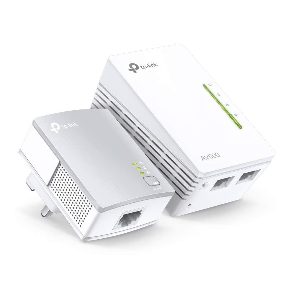 TP-Link TL-WPA4220KIT AV600 Powerline Adapter WiFi Extender Kit - 600Mbps Speeds, 300m Range, 2 Ethernet Ports, Black