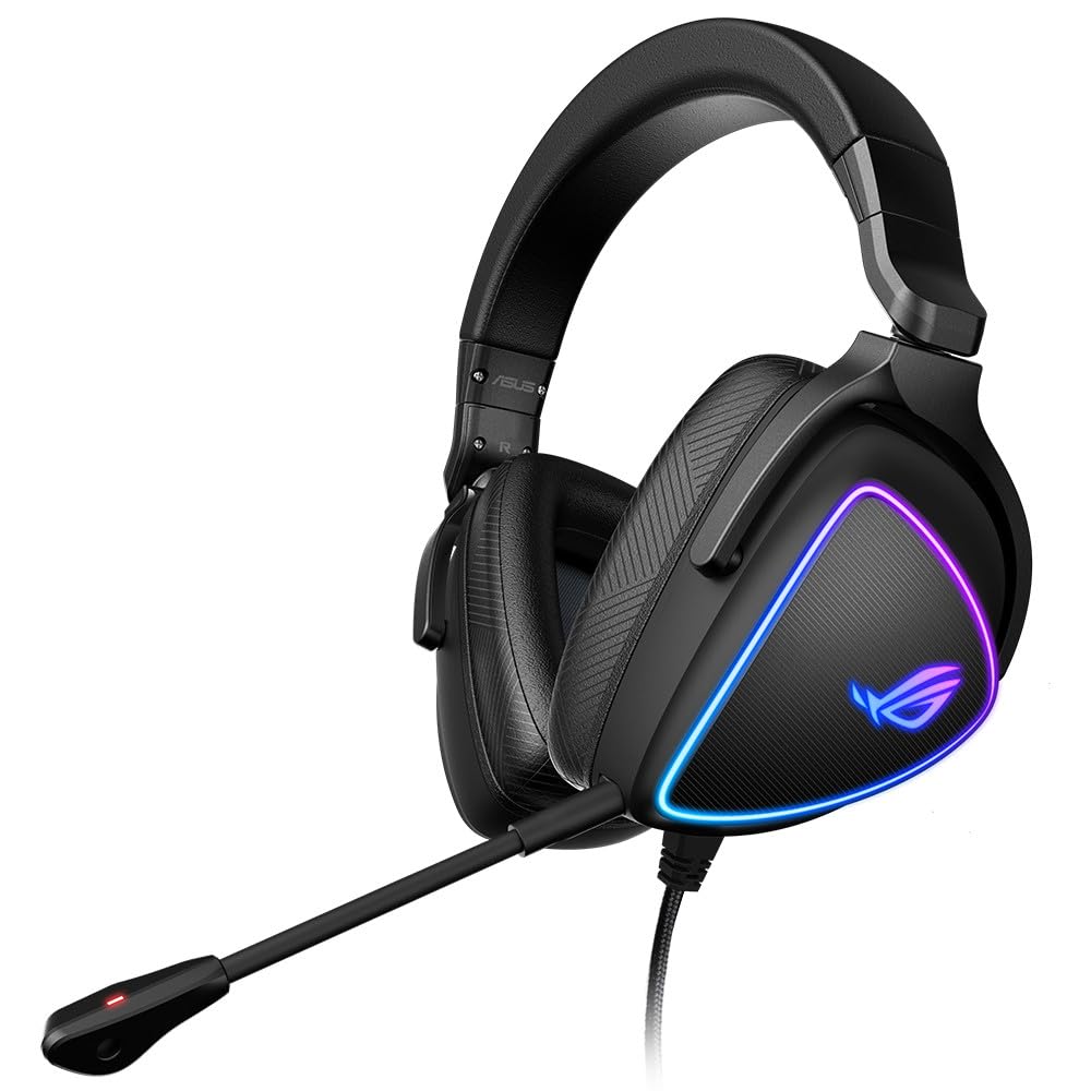 ASUS ROG Delta S USB-C Gaming Headset – 300g Lightweight, AI Noise-Canceling Mic, Hi-Res ESS 9281 QUAD DAC, RGB Lighting, Compatible with PC, PS5, Nintendo Switch