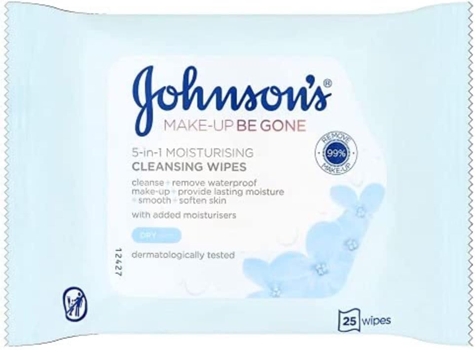 Johnson & Johnson Make-Up Be Gone Moisturising Cleansing Wipes (Pack of 25)