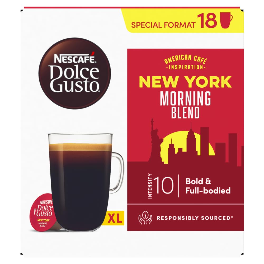 Nescafé Dolce Gusto New York Morning Blend Americano Coffee Pods - Intensity 10, 54 Servings (Pack of 3) 1