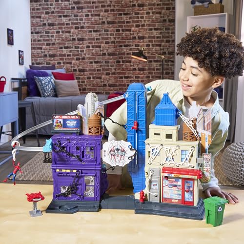SPIDER-MAN VenomVersus Web Slinging City Playset - Over 18 Inches Tall | 30+ Features | Ages 4+ 4