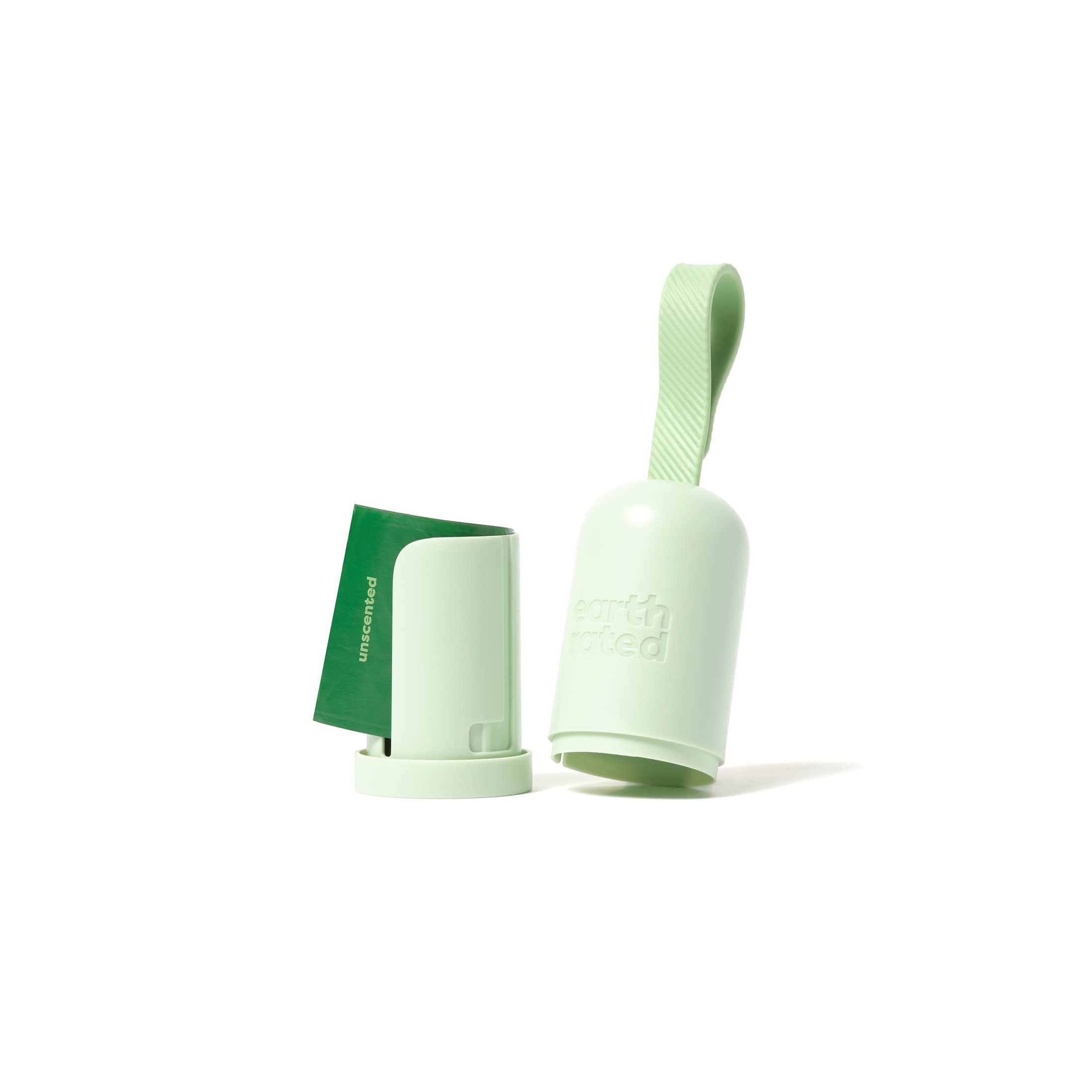 Earth Rated Dog Poo Bag Holder with 15 Unscented Bags | Durable Plastic Dispenser
