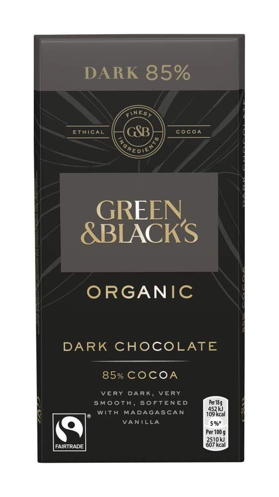 Green & Black's Organic Dark Chocolate 85% Cocoa, 90g
