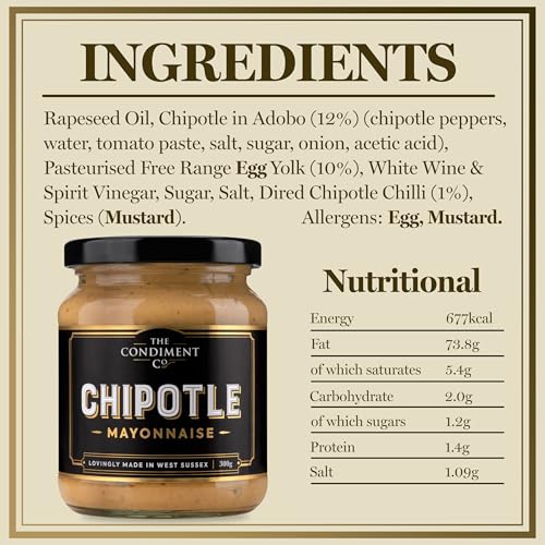 The Condiment Company Chipotle Mayonnaise 300g - Spicy Smoky Mayo with Adobo 5