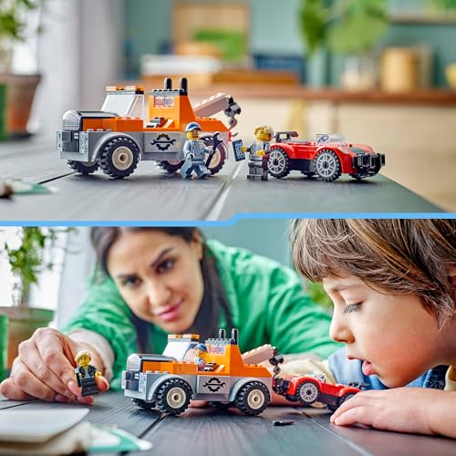 LEGO City Tow Truck and Sports Car Repair Vehicle Toy Set - Building Playset for Ages 4+ 13