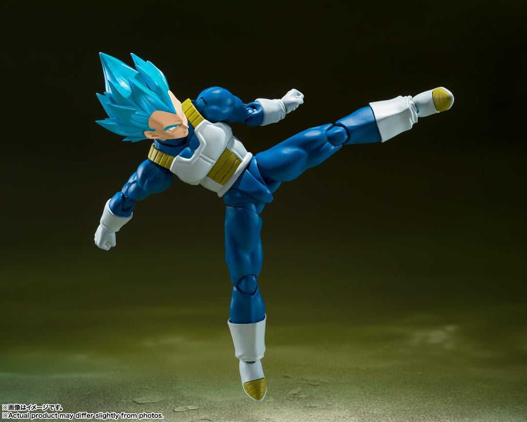 TAMASHII NATIONS Dragon Ball Super Super Saiyan God Super Saiyan Vegeta Action Figure - Interchangeable Parts & Aura Reflection