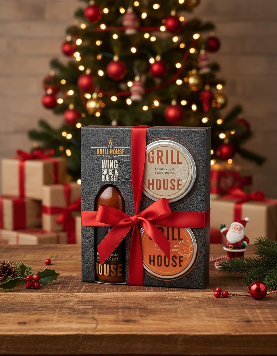 Grill House Wing Sauce & BBQ Rub Gift Set - 140 ml Hot Sauce, 2 x 20 g 17