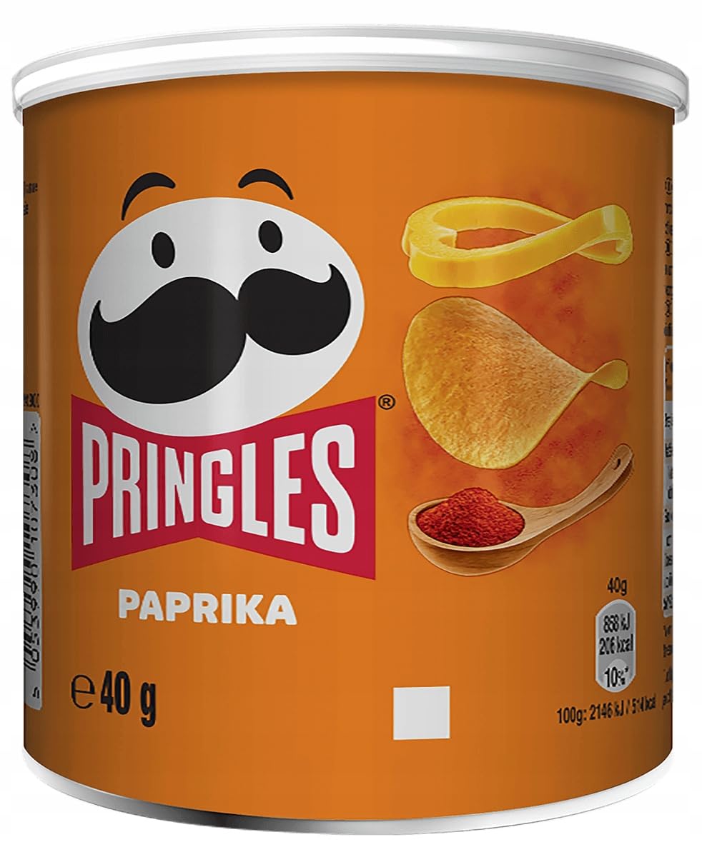 Pringles Sweet Paprika Flavored Chips | 12 x 40g Re-Sealable Cans