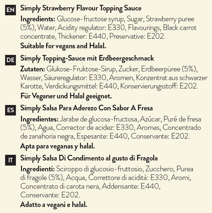 Simply - Strawberry Topping Sauce 1kg 3