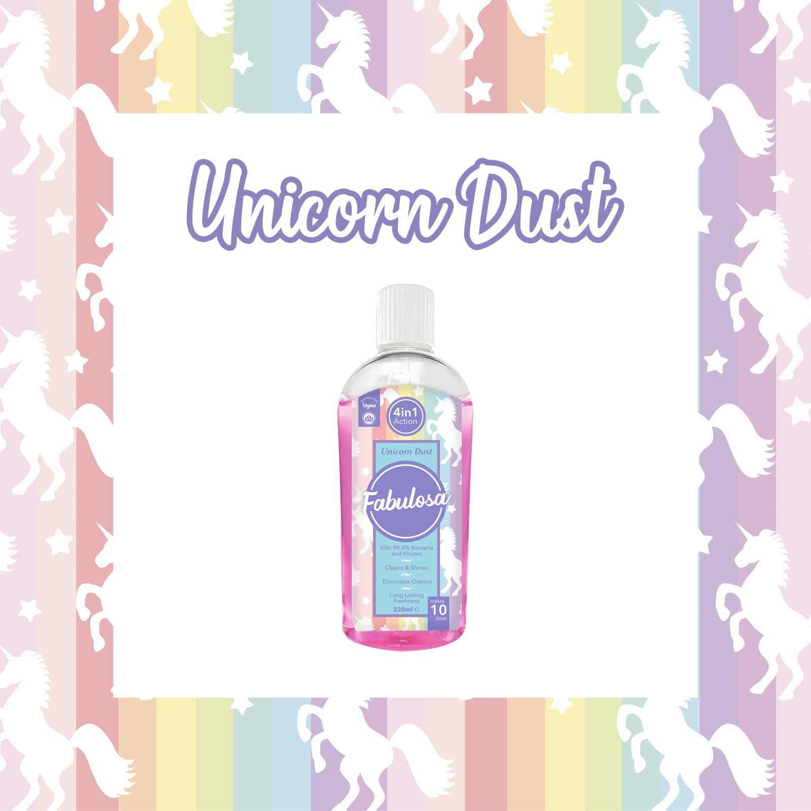 Fabulosa Concentrated Antibacterial All-Purpose Cleaner - Kills 99.9% Bacteria & Viruses | Unicorn Dust Scent | 220ml 2