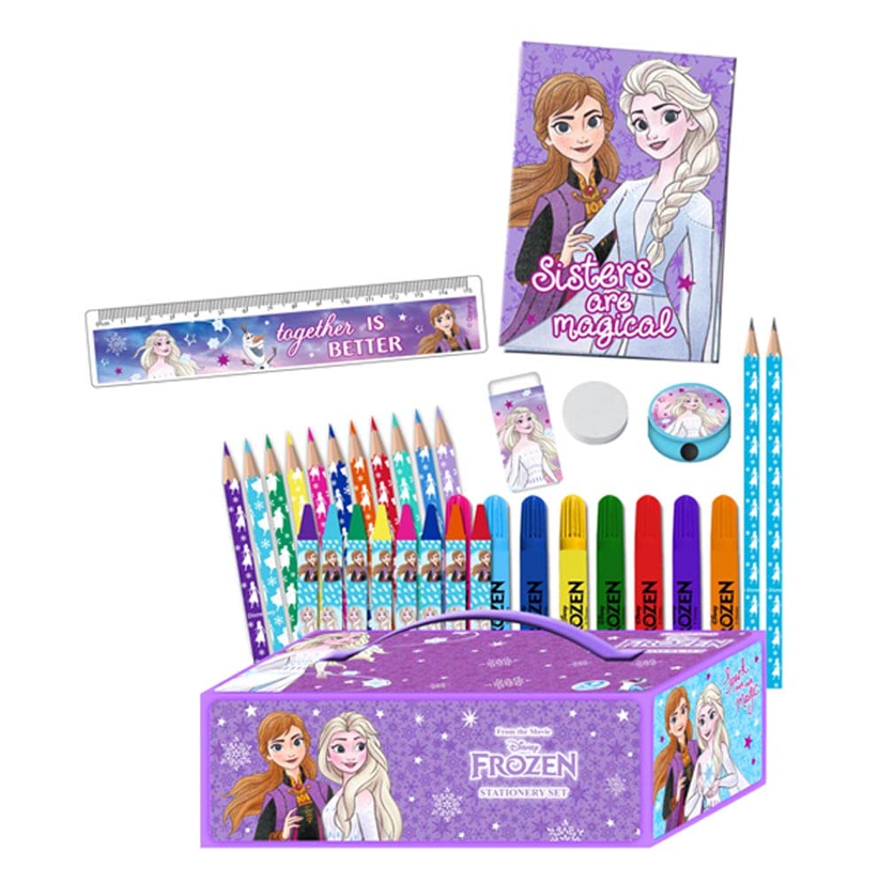 Disney Frozen 44 Piece Colouring Case with Pens, Pencils, and Crayons