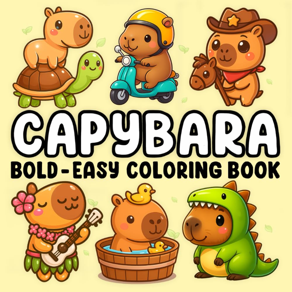 myCapy Glowy Capybara Bold and Easy Coloring Book - Paperback | 106 Pages | English 1
