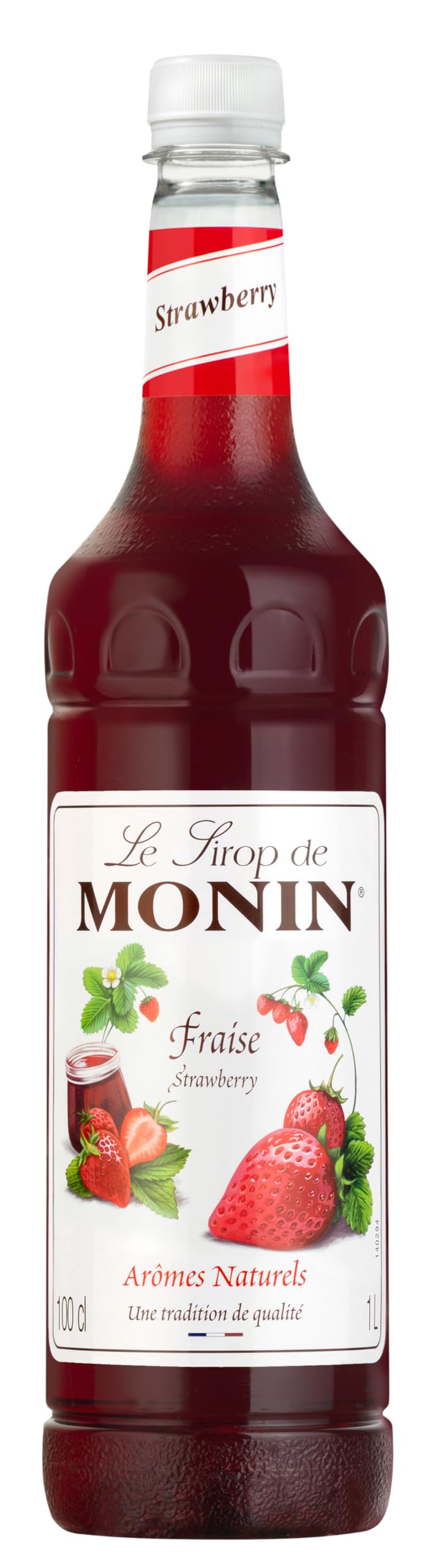 Monin Premium Strawberry Syrup - 1L PET Bottle | Natural Flavours | Vegan & Allergen-Free 1