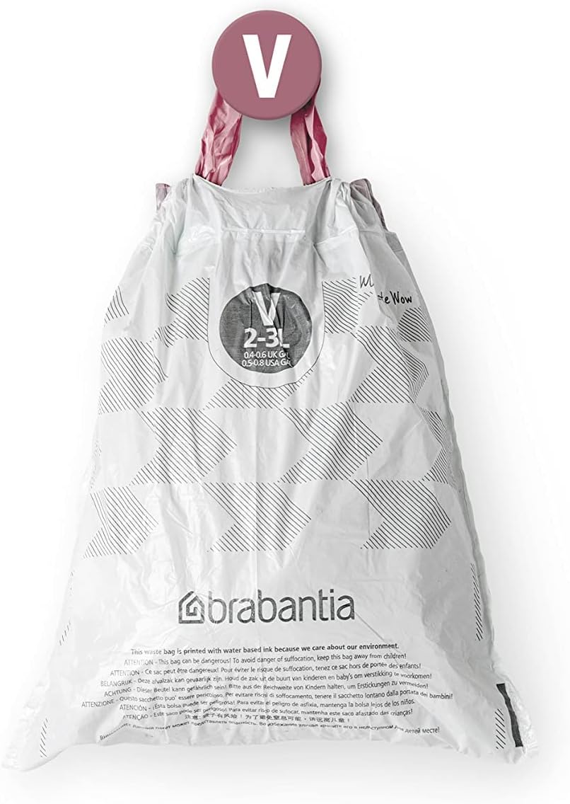 Brabantia - PerfectFit Bin Liners Multipack (Size V/2-3 Litre) Thick Plastic 3