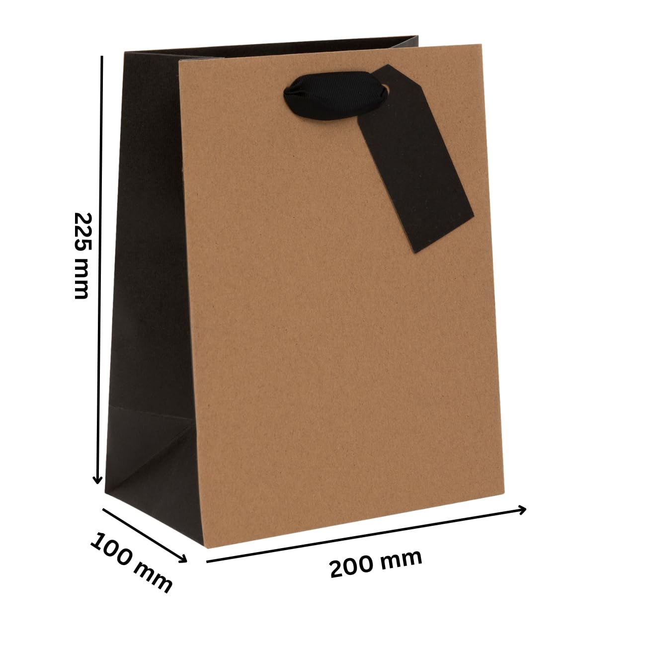 Glick Luxury Medium Gift Bag for Birthdays & Celebrations | Black | 225x200x100mm 5