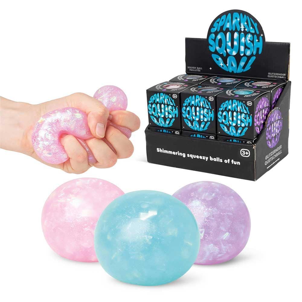 Tobar Sparkly Squish Ball - Stress Relief Squeeze Toy for Kids 3+ 6