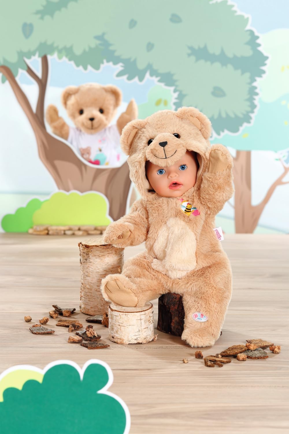 BABY born Bear Suit 836088 - Soft Cotton Polyester Onesie for Dolls