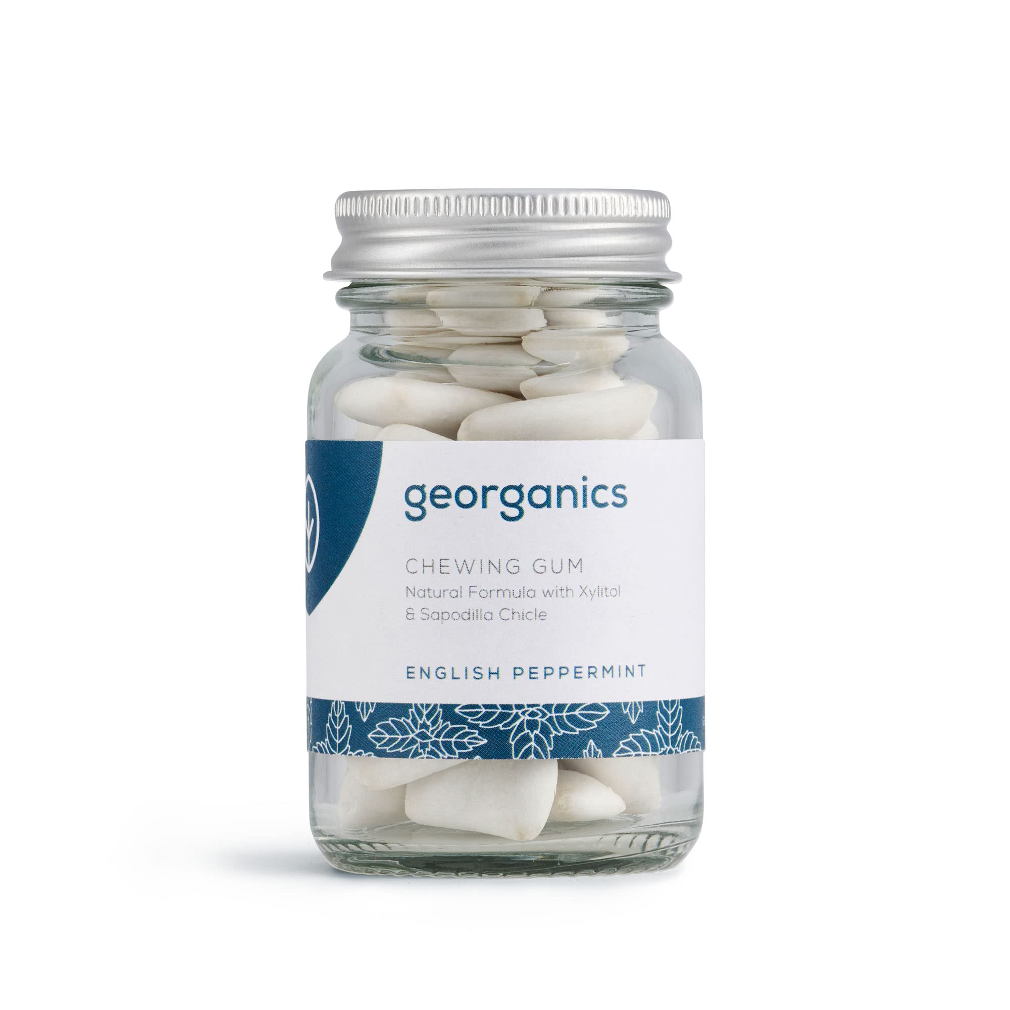 Georganics Peppermint Chewing Gum - 30 Pieces - Sugar-Free, Natural & Biodegradable