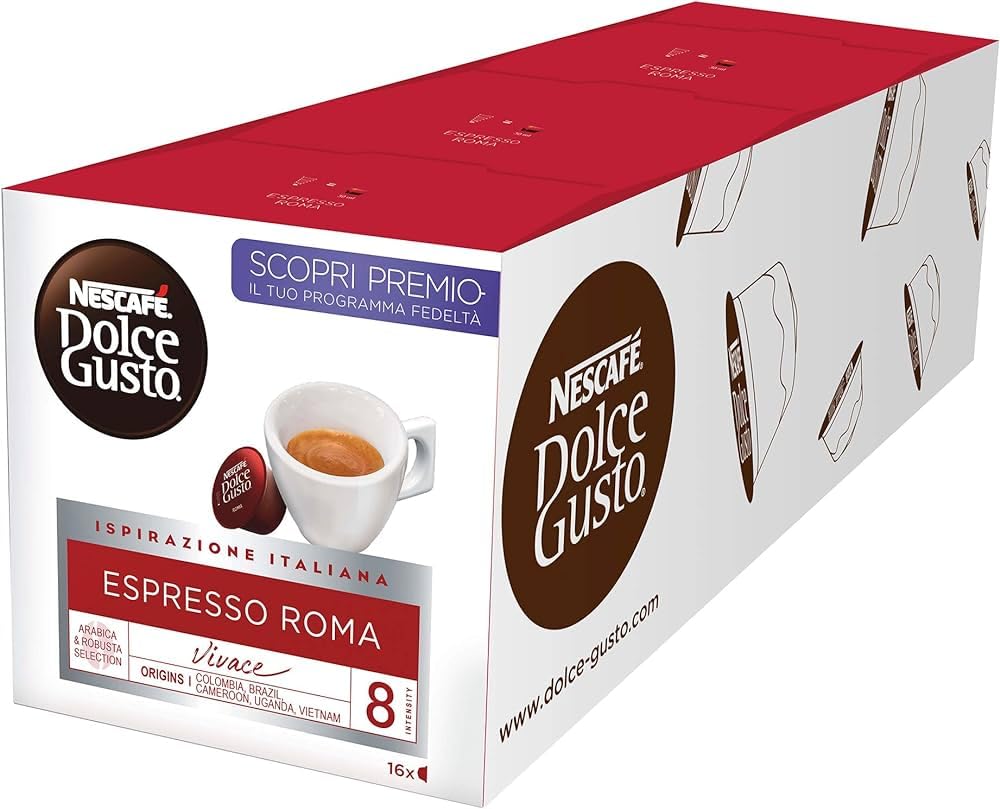 Nescafé Dolce Gusto Espresso Roma Coffee Pods - 48 Servings (3 x 16 Count Capsules) 1