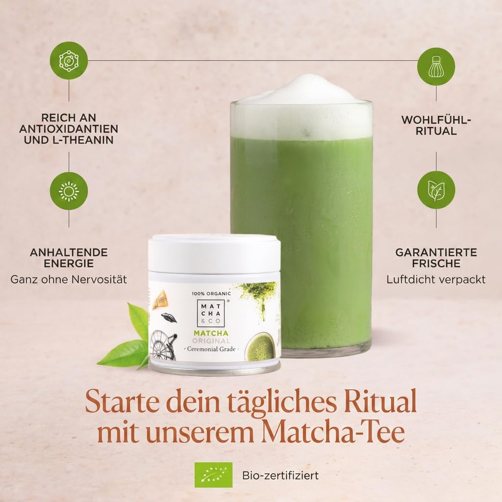Matcha & CO Original Ceremonial Grade Matcha Green Tea Powder - Organic, 30g 4