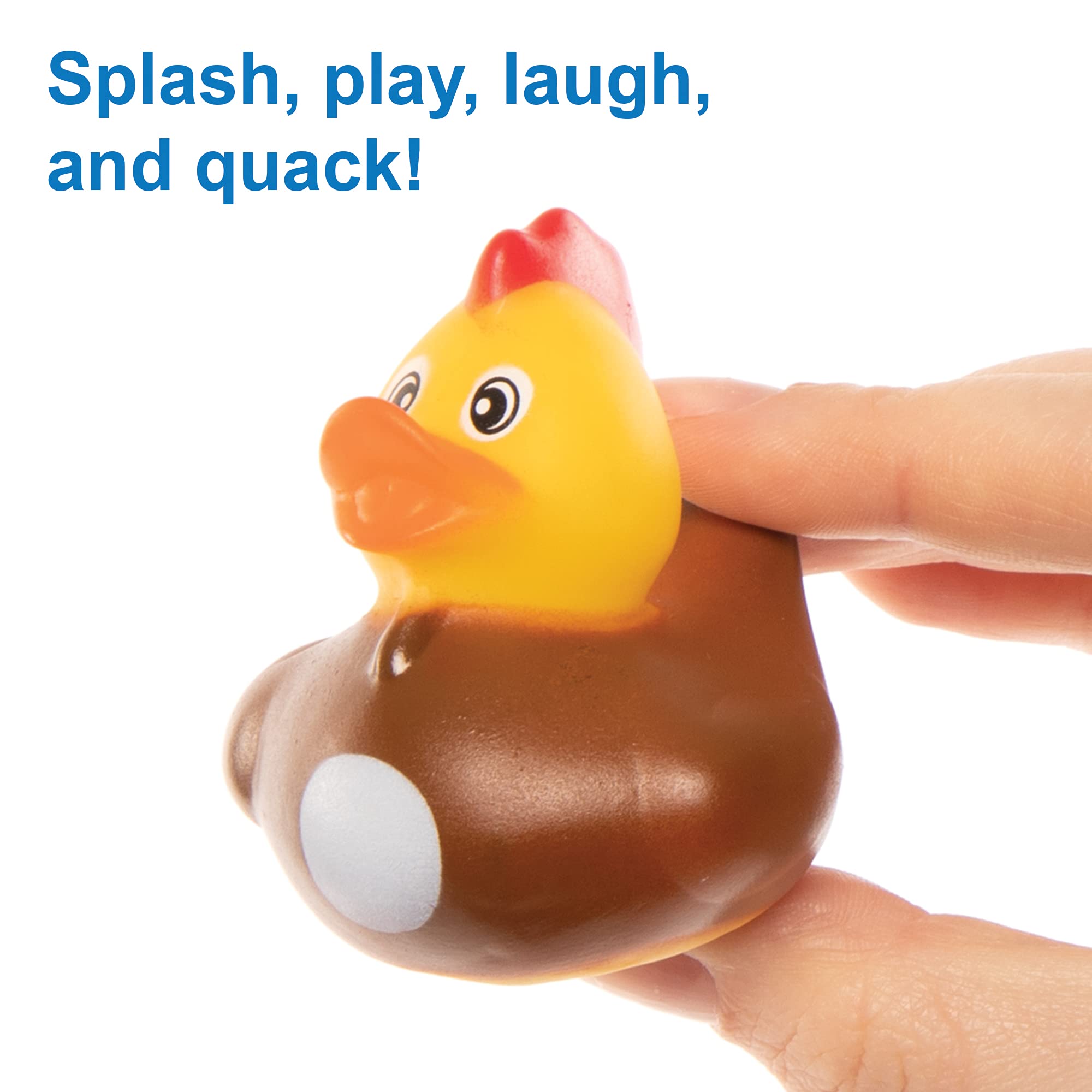 Baker Ross Farm Rubber Duck Bath Toys - Pack of 8 | 6 cm Ducks | Ages 3+ 4