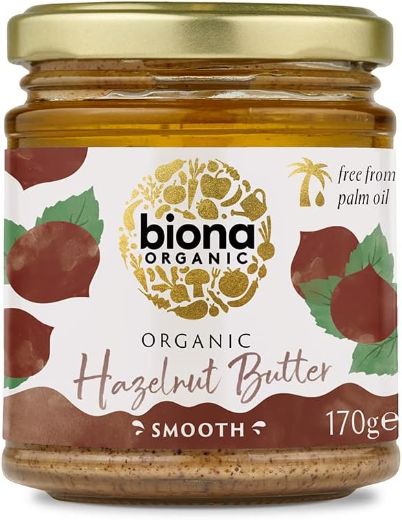 Biona Organic Hazelnut Butter, 170g - Smooth, Palm Oil & Emulsifier Free - 100% Organic