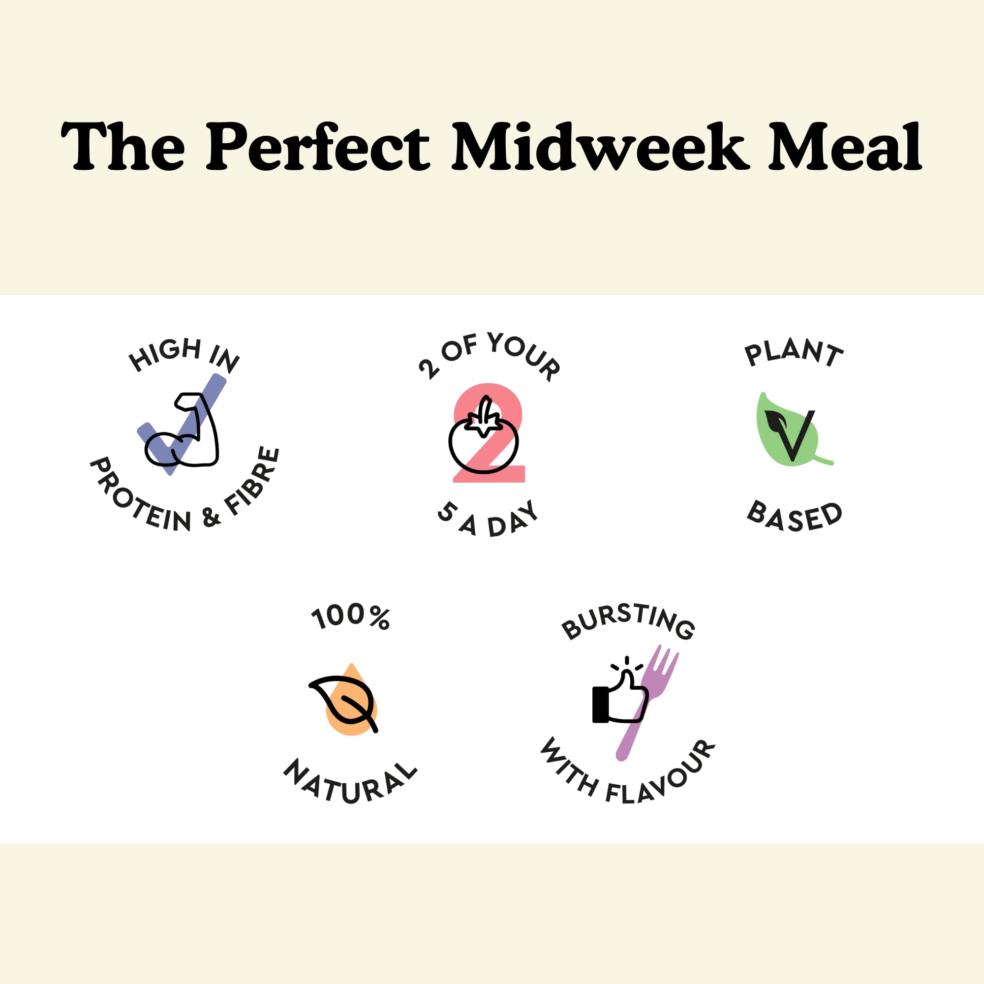 Fiid 100% Natural Vegan Microwave Ready Meals 6-Pack - 6x275g