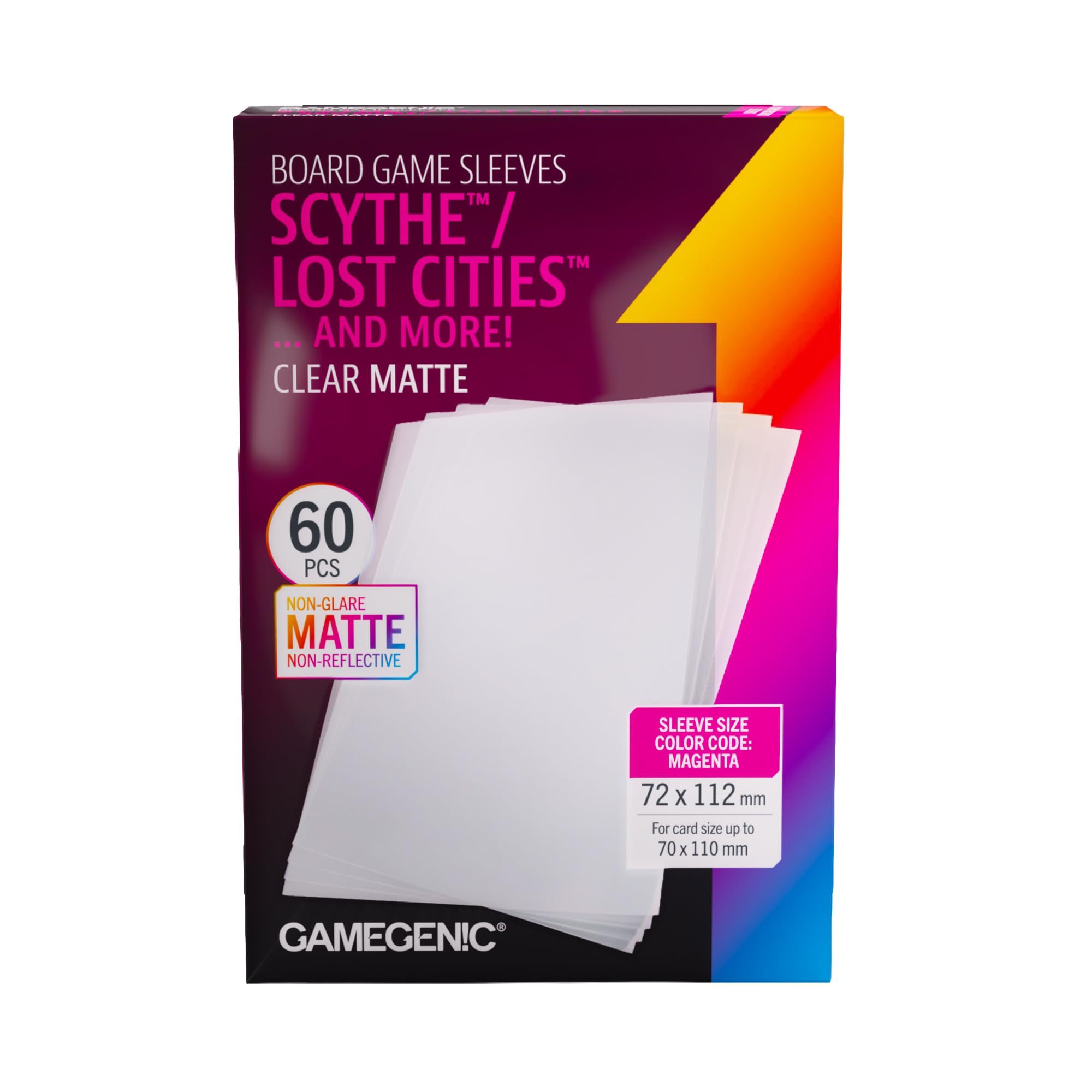 Gamegenic Matte Card Sleeves - 60 Count, 72 x 112 mm