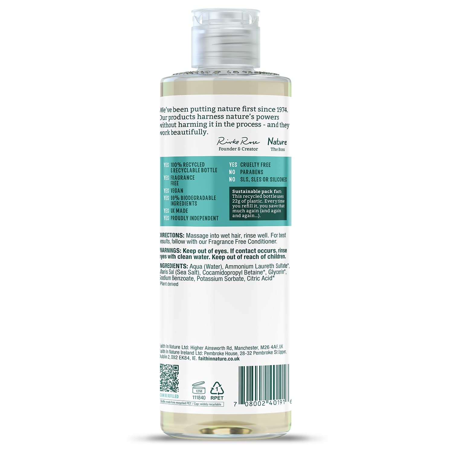 Faith In Nature - Fragrance Free Shampoo (400ml)
