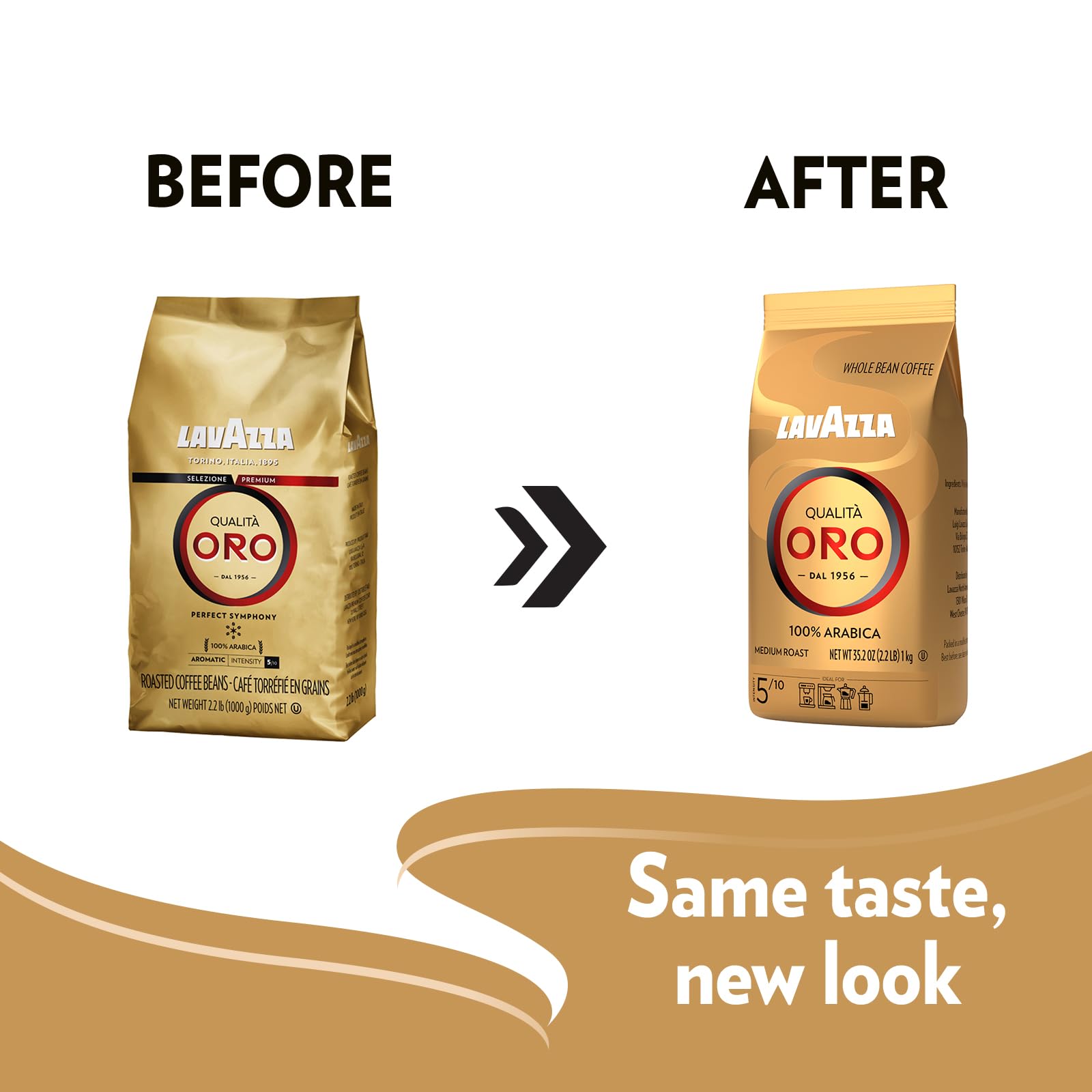 Lavazza Qualita Oro Italian Whole Bean Coffee 2.2 lb (997.9 g)