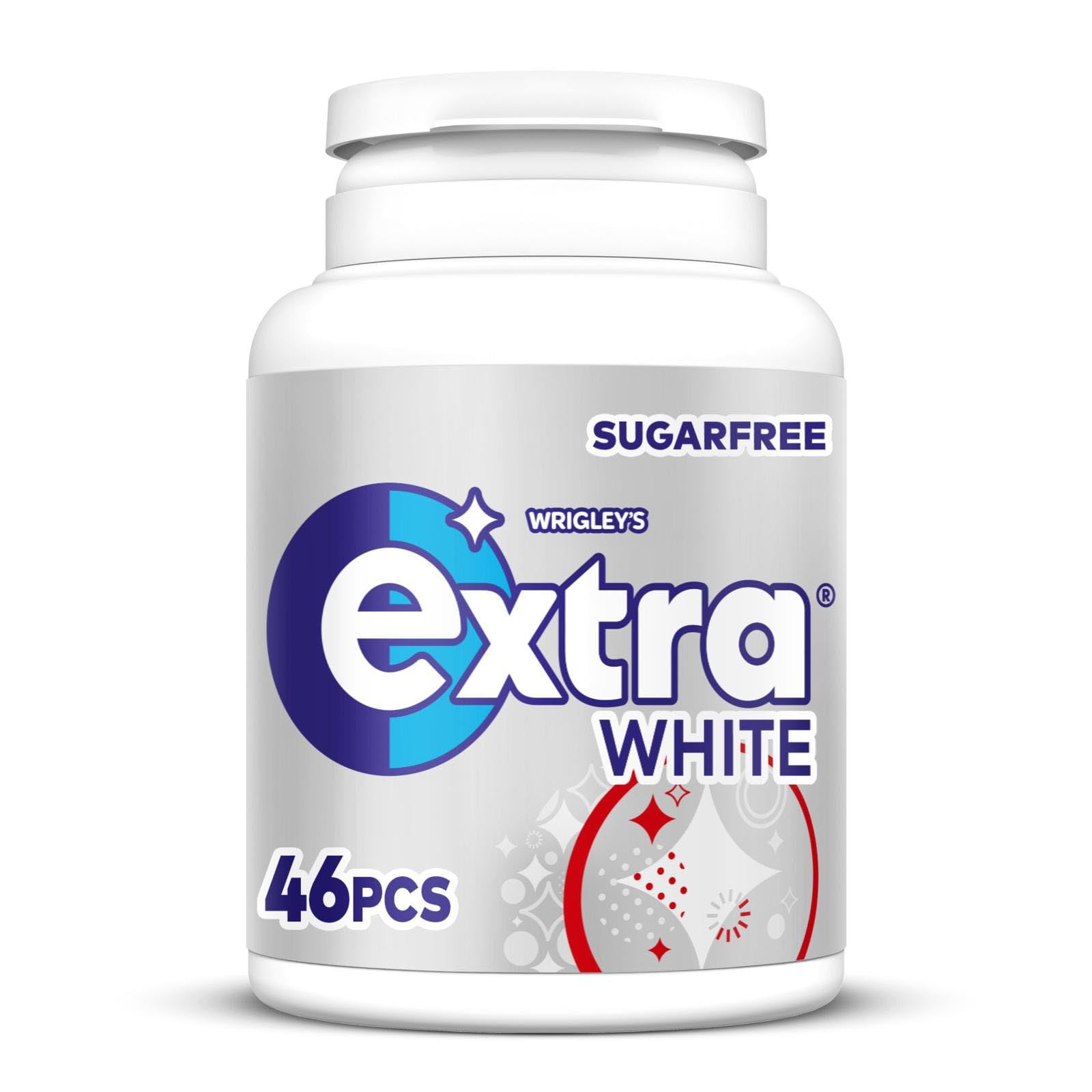 Extra - White Chewing Gum Sugar Free with Xylitol, Classic Mint Flavor, 6 Bottles (276 Pieces)