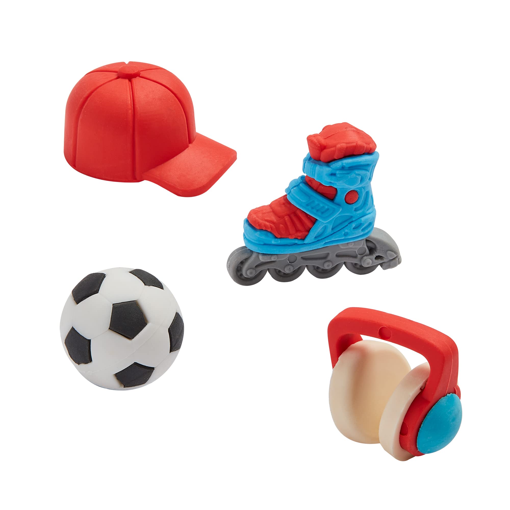 Tinc Cool Dude Erasers Collection Pack - Skate, Football, Headphones & Cap Pencil Erasers