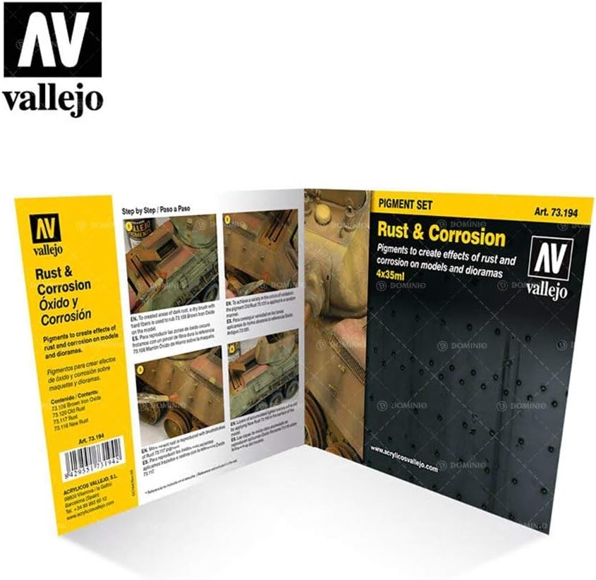Acrylicos Vallejo Rust & Corrosion Pigments Set - 4-Pigment Art Set with Step-by-Step Guide 3