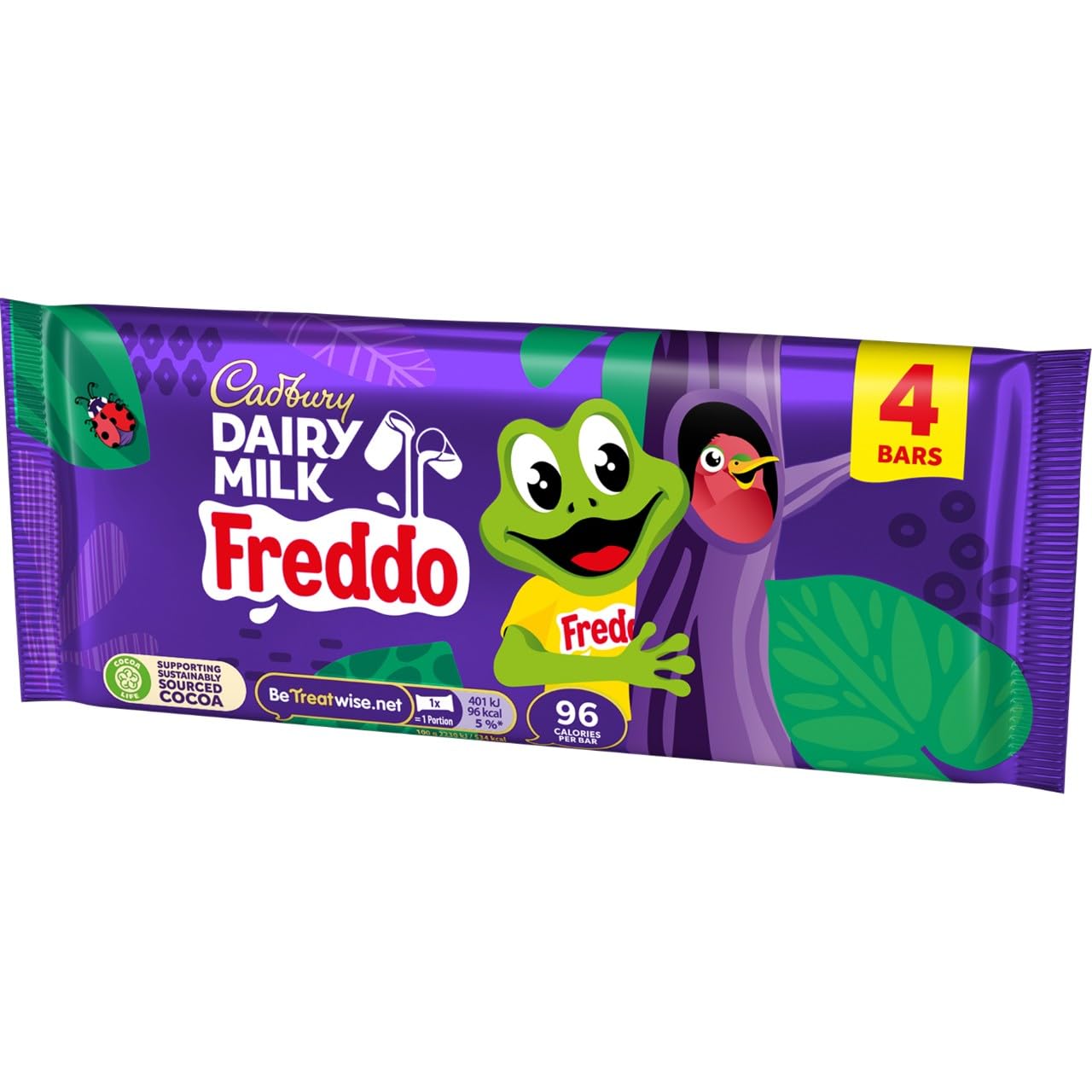 Cadbury Dairy Milk Freddo Frog Schokoriegel, mundgerechte Leckereien, 4 x 18 g