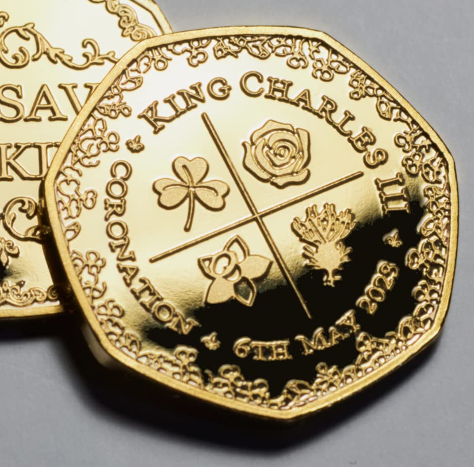The Commemorative Coin Company King Charles III 24ct Gold Plated Coronation Commemorative Coin