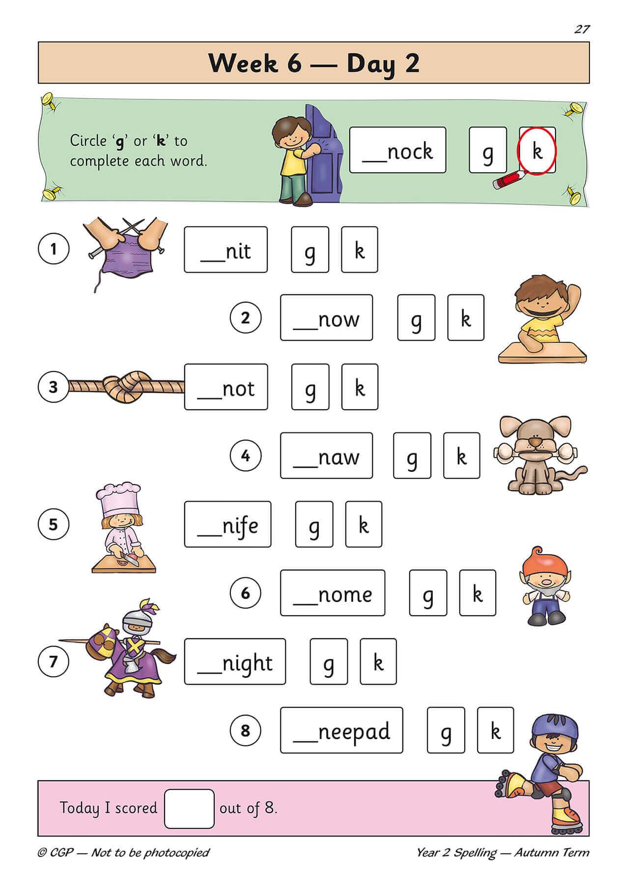 CGP New KS1 Spelling Daily Practice Book - Year 2 Autumn Term Study Aid | Paperback | English 3